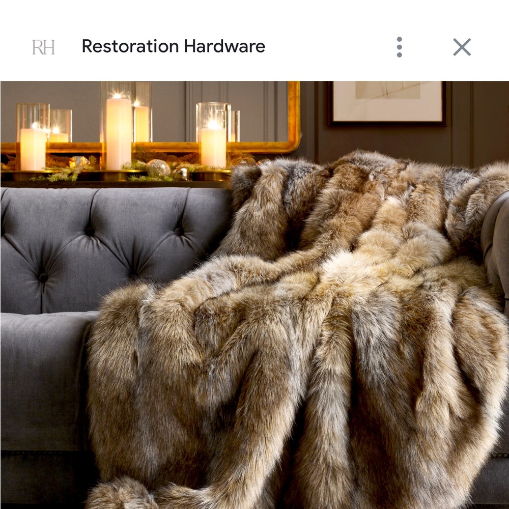RH Faux Fur Throw
